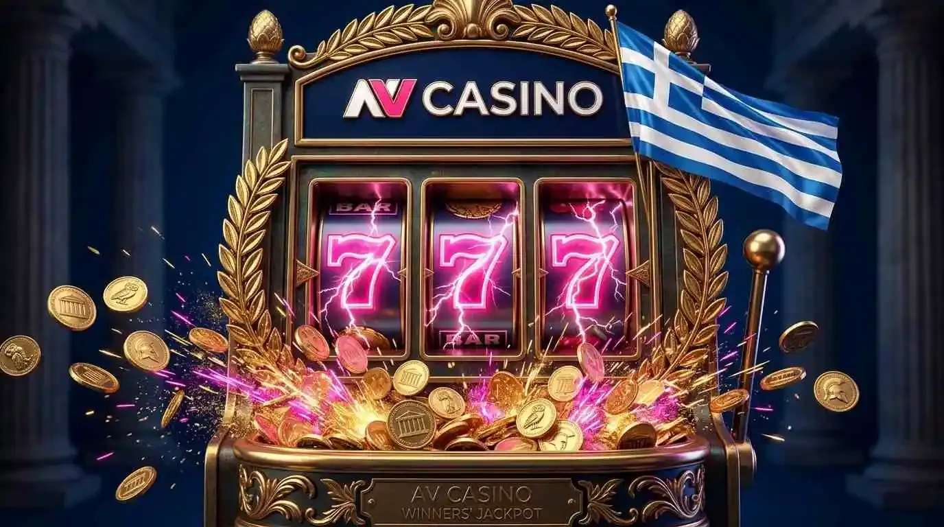 Slot machine reels spinning coin